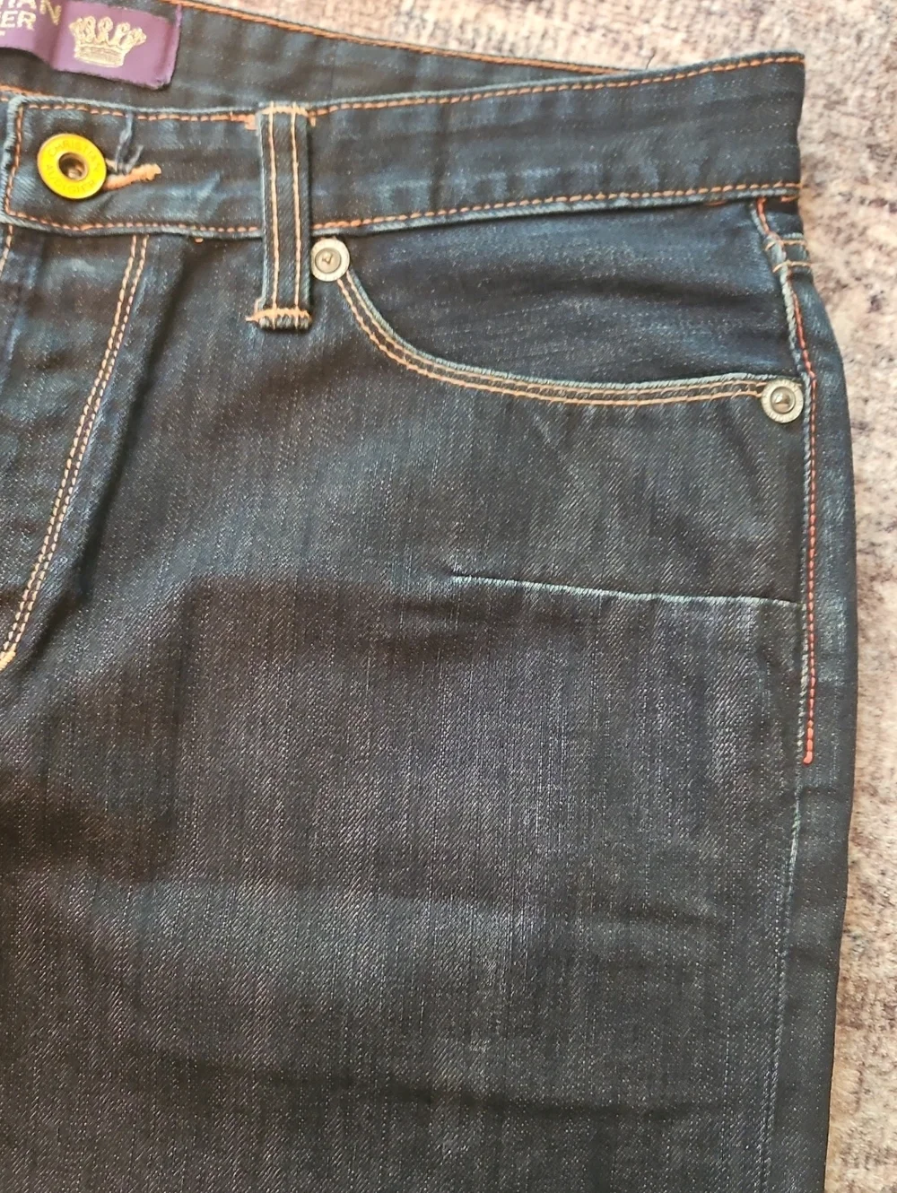 Vintage Christian Audigier Men's Printed Graphic Script Jeans